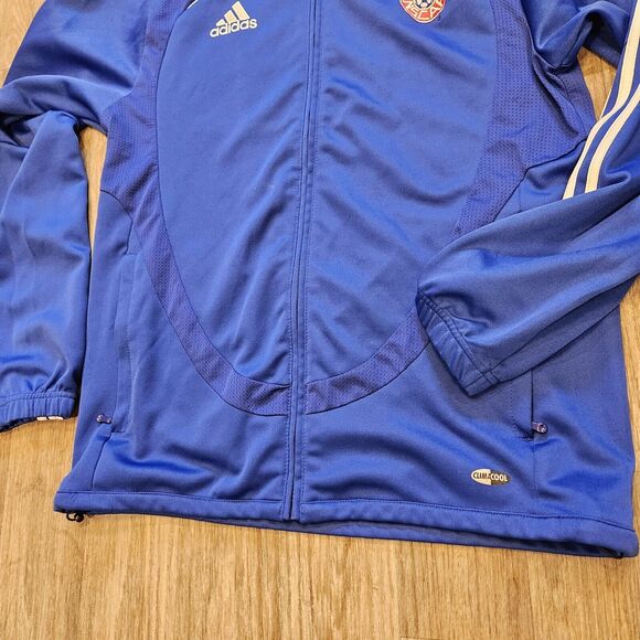 Adidas NSCAA Soccer Track Jacket Mens Size S Blue Climacool Full Zip - Picture 4 of 9